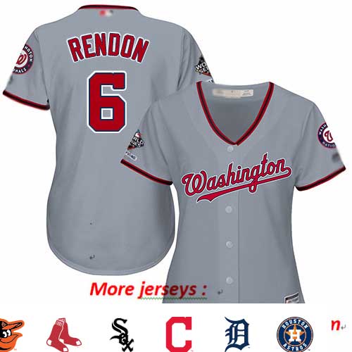 Nationals #6 Anthony Rendon Grey Road 2019 World Series Champions Women's Stitched Baseball Jersey