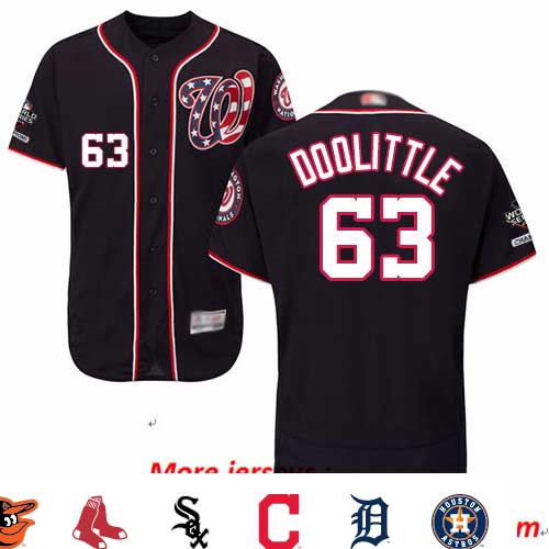 Nationals #63 Sean Doolittle Navy Blue Flexbase Authentic Collection 2019 World Series Champions Stitched Baseball Jersey