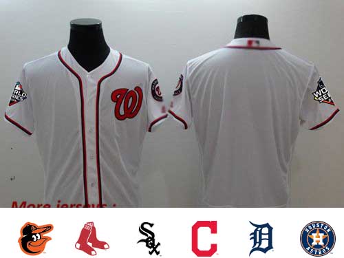 Nationals Blank White Flexbase Authentic Collection 2019 World Series Champions Stitched Baseball Jersey