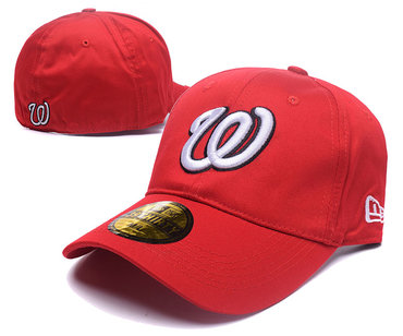 Nationals Team Logo Red Fitted Hat DF