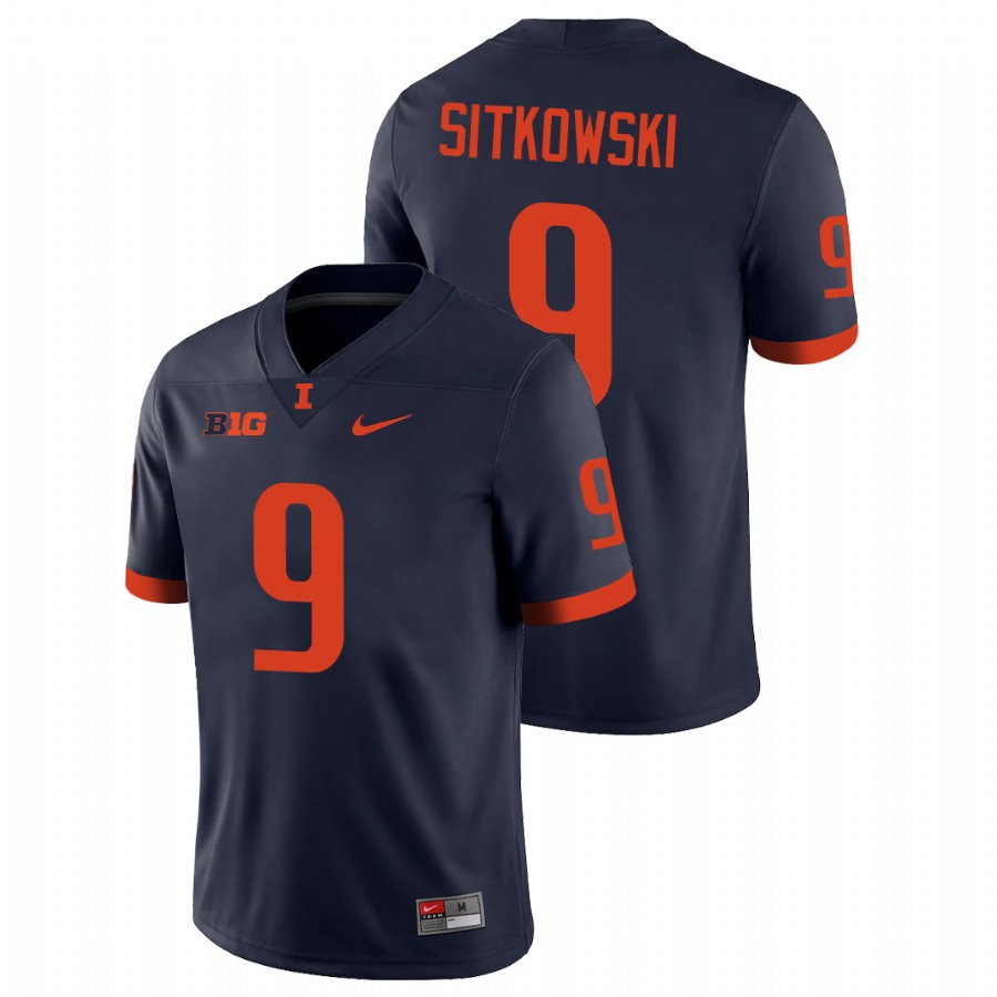 Navy Men's Illinois Fighting Illini Artur Sitkowski Game Football Jersey