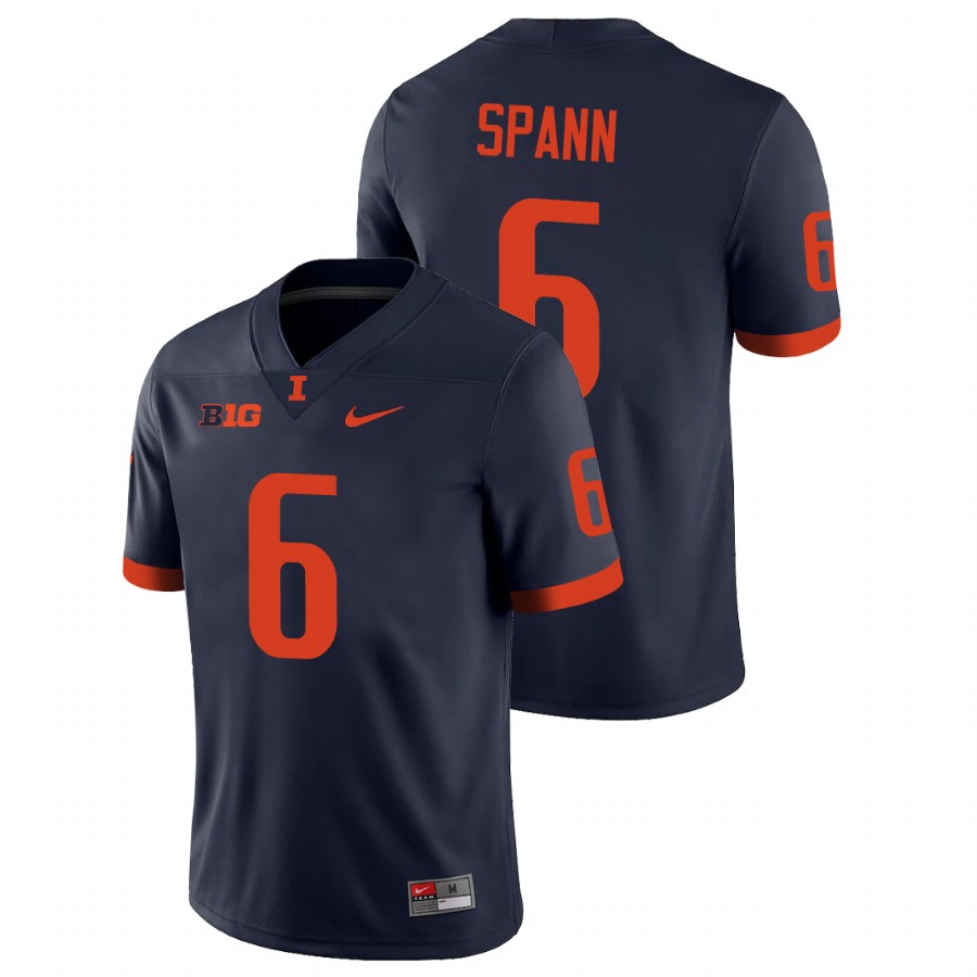 Navy Men's Illinois Fighting Illini Deuce Spann Game Football Jersey