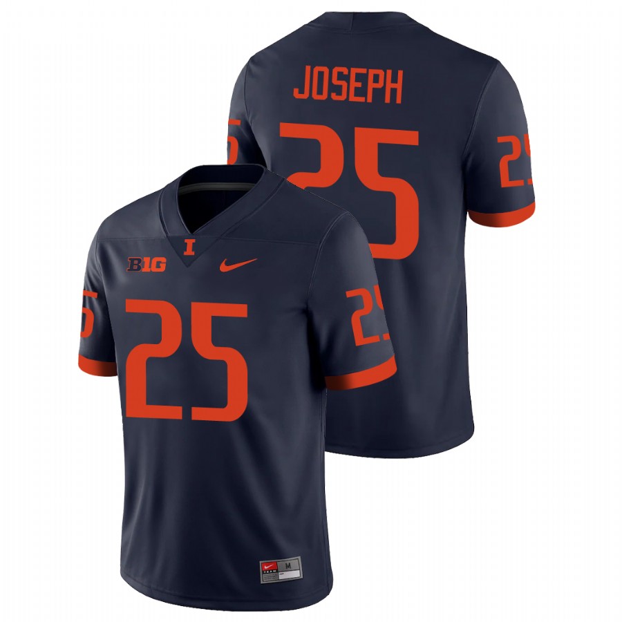 Navy Men's Illinois Fighting Illini Kerby Joseph Game Football Jersey