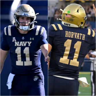 Navy Midshipmen #11 Blake Horvath Navy Unveils Retro College Football Jersey 