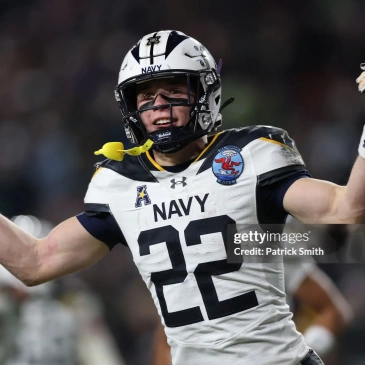 Navy Midshipmen #22 Eli Heidenreich 2025 Aer Lingus College Football Classic Jersey - White 