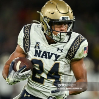 Navy Midshipmen #24 Brandon Chatman 2023 Aer Lingus College Football Classic Jersey - White 