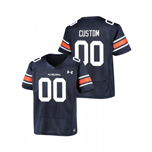 Navy Youth Auburn Tigers Custom Replica Football Jersey