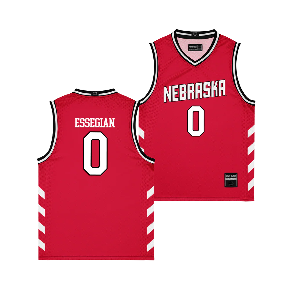 Nebraska Cornhuskers #0 Connor Essegian Scarlet 1996 Throwback Basketball Jersey 