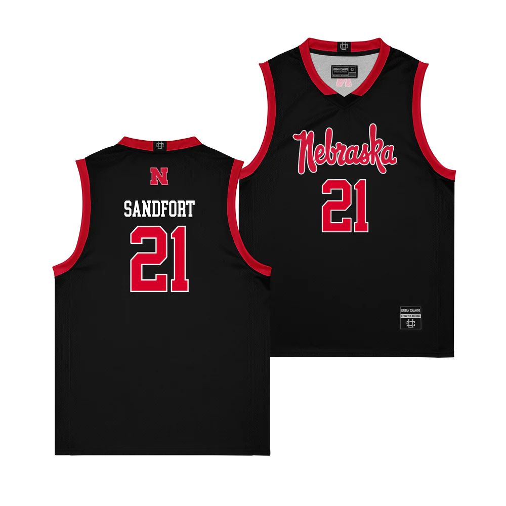 Nebraska Cornhuskers #21 Pryce Sandfort 2026 Black Script Edition Basketball Jersey 