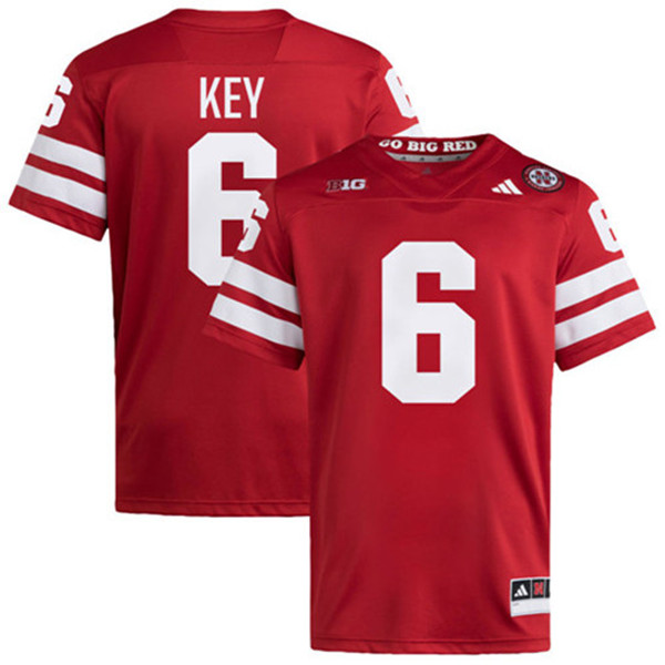 Nebraska Cornhuskers #6 Dane Key Scaqrlet College Football Game Jersey 