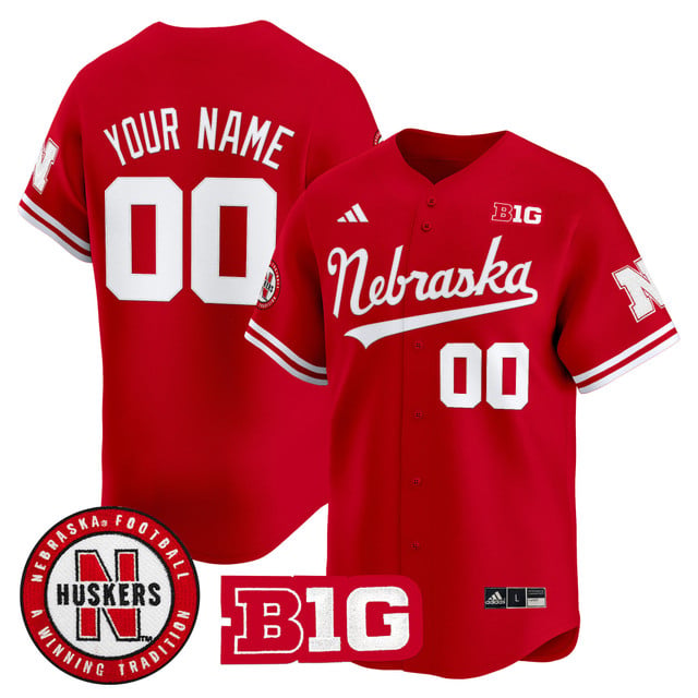 Nebraska Cornhuskers 2025 Vapor Baseball Custom Jersey red