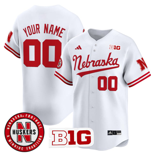 Nebraska Cornhuskers 2025 Vapor Baseball Custom Jersey white
