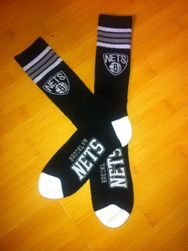 Nets Team Logo Black NBA Socks