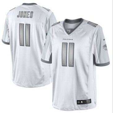 New Atlanta Falcons #11 Julio Jones White Platinum Jersey