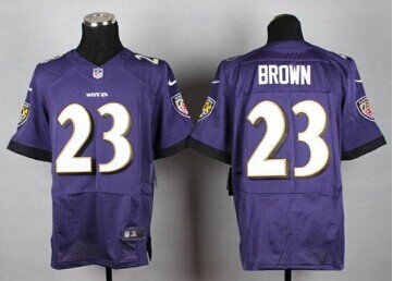 New Baltimore Ravens #23 Chykie Brown Team Color NFL Elite Fanatical Version Jersey