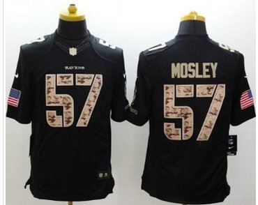New Baltimore Ravens #57 C.J. Mosley Black NFL Limited Salute to Service jersey