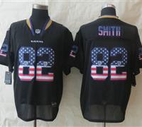 New Baltimore Ravens #82 Torrey Smith USA Flag Fashion Black Elite Jerseys