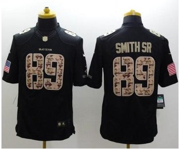 New Baltimore Ravens #89 Steve Smith Sr Black NFL Limited Salute to Service jersey
