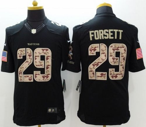 New Baltimore ravens #29 Justin Forsett Black Men's Stitched NFL Limited Salute to Service jersey