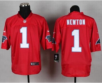 New Carolina Panthers #1 Cam Newton Red NFL Elite QB Practice Jersey