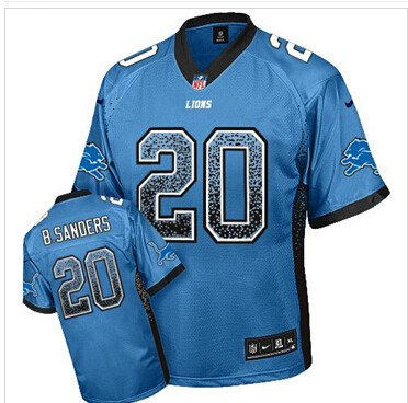 New Detroit Lions #20 Barry Sanders Blue Team Color NFL Elite Drift Fashion Jersey