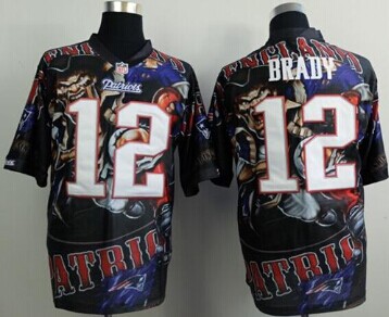 New England Patriots #12 Tom Brady Team Color NFL Elite Fanatical Version Jersey