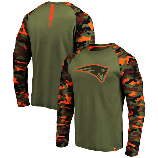 New England Patriots Heathered Gray Camo NFL Pro Line By Fanatics Branded Long Sleeve T-Shirt