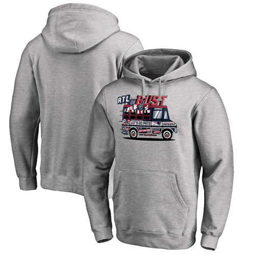 New England Patriots NFL Pro Line By Fanatics Branded Super Bowl LIII Bound ATL Or Bust Pullover Hoodie Heather Gray