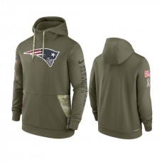 New England Patriots Olive 2022 Salute to Service Therma Hoodie