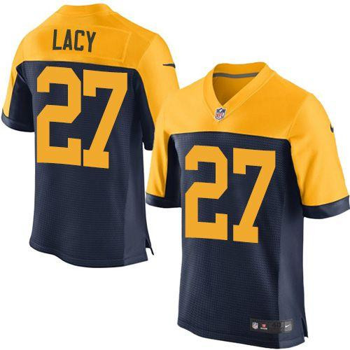 New Green Bay Packers #27 Eddie Lacy Navy Blue Alternate Men's Stitched NFL New Elite Jersey