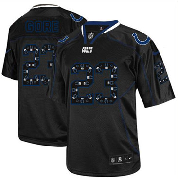 New Indianapolis Colts #23 Frank Gore New Lights Out Black Men's Stitched NFL Elite Jersey