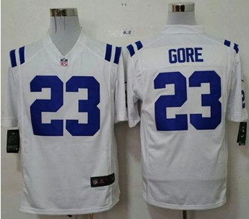 New Indianapolis Colts #23 Frank Gore White Men's Stitched NFL Game Jersey