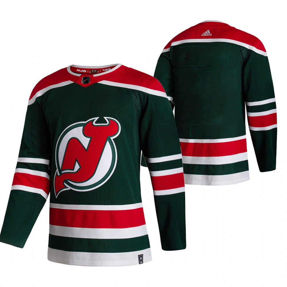 New Jersey Devils 2021 Reverse Retro Blank Green Jersey Special Edition Authentic