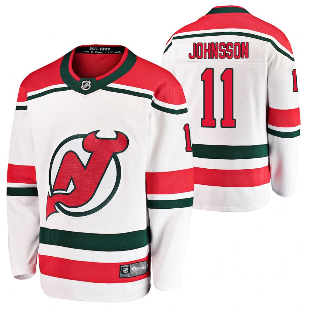 New Jersey Devils Andreas Johnsson White Alternate Breakaway Player 2020-21 Jersey