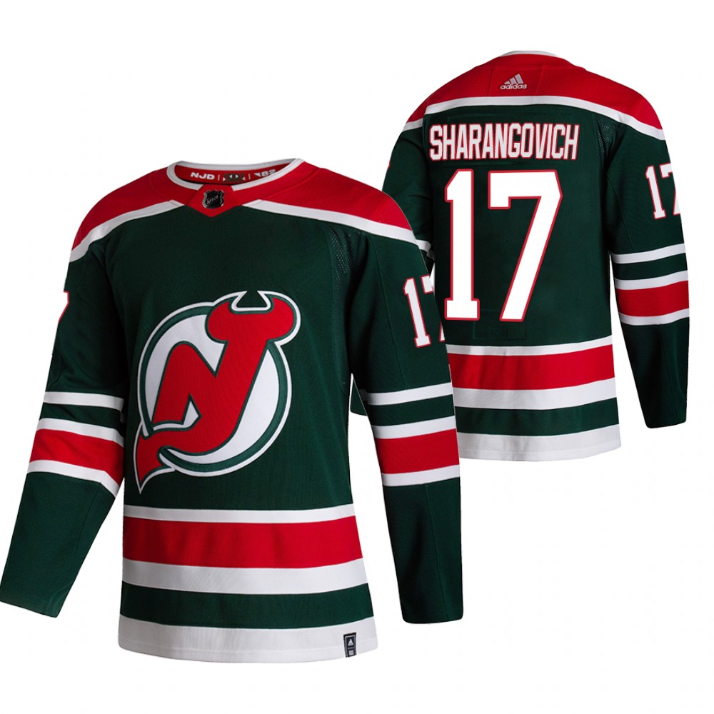 New Jersey Devils Yegor Sharangovich Green 2021 Reverse Retro Special Edition Jersey