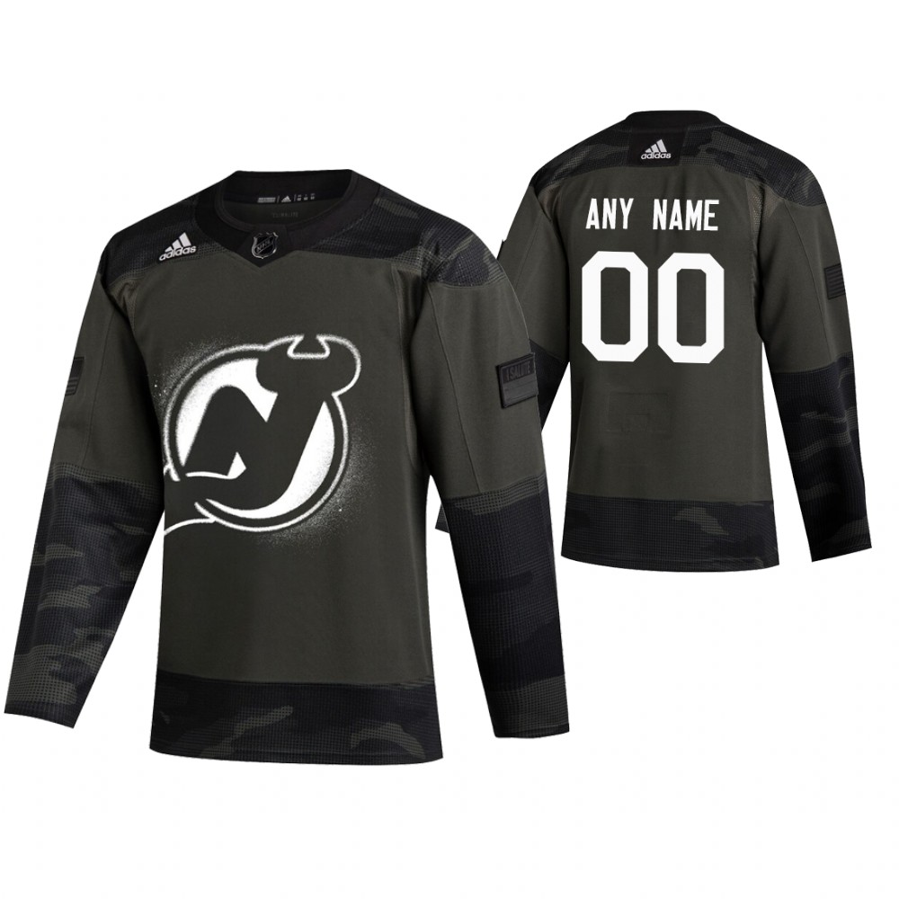 New Jersey Devils hockey Camo 2019 Veterans Day Jersey Custom