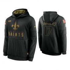 New Orleans Saints #17 Emmanuel Sanders Black 2020 Salute to Service Sideline Performance Pullover Hoodie