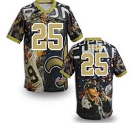 New Orleans Saints 25# Reggie Bush Stitched NFL Elite Fanatical Version Jersey (3) - 副本