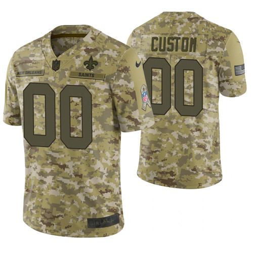 New Orleans Saints Custom Camo 2018 Salute to Service Limited Jersey