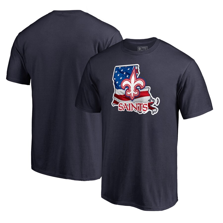 New Orleans Saints NFL Pro Line By Fanatics Branded Banner State T-Shirt Navy