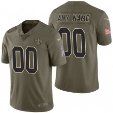 New Orleans Saints Olive 2017 Salute to Service Limited Customized Jersey