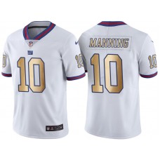 New York Giants #10 Eli Manning White Gold Special Color Rush Jersey