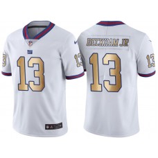 New York Giants #13 Odell Beckham Jr White Gold Special Color Rush Jersey