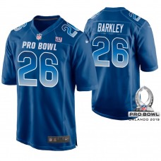 New York Giants #26 Saquon Barkley Royal Game Jersey 2019 Pro Bowl NFC