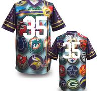 New York Giants #35 Brown Stitched NFL Elite Fanatical Version Jersey (10)