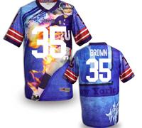 New York Giants #35 Brown Stitched NFL Elite Fanatical Version Jersey (4)