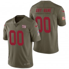 New York Giants Olive 2017 Salute to Service Limited Customized Jersey