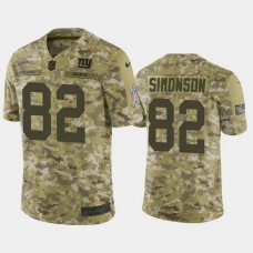 New York Giants Scott Simonson #82 Camo Jersey 2018 Salute to Service