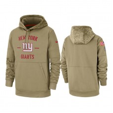 New York Giants Tan Sideline Therma 2019 Salute to Service Pullover Hoodie