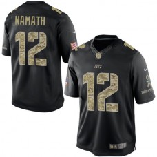 New York Jets #12 Joe Namath Black Salute To Service Jersey